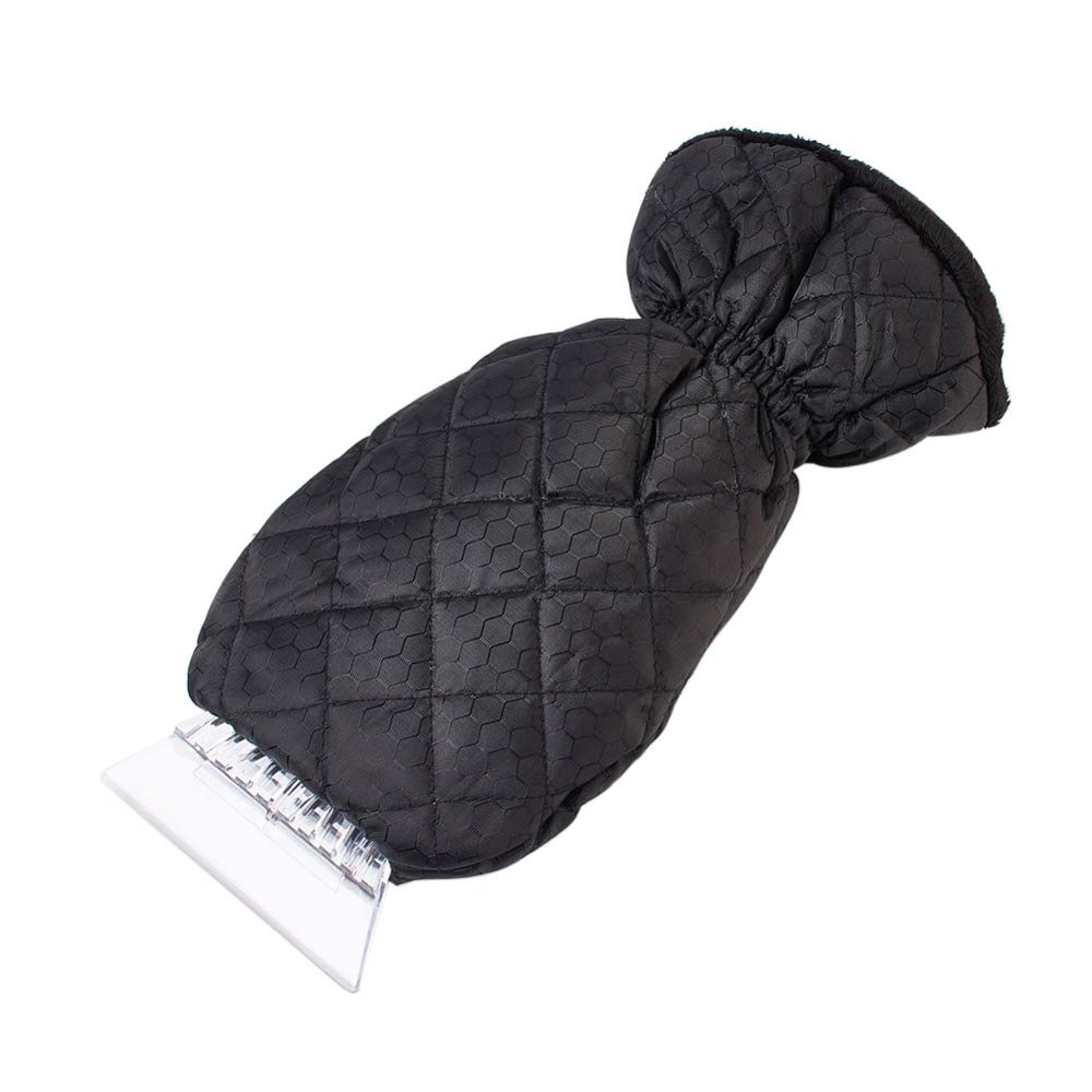 2pcs Winter Snow Gloves Scraper, PS Blade Scraper Ice Mitten, Waterproof Thick Fleece Elastic Wristband Oxford Cloth Cleaning Snow Shovel Scraper Tool for Car Windshield