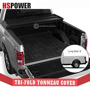 Amazon Com Hs Power 2017 2019 For Ford F250 F350 Sd 8 Ft Bed Lightweight Black Hard Tri Fold Tonneau Cover Automotive