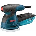 BOSCH ROS20VSK Palm Sander 2.5 Amp 5 in. Corded Variable Speed Random Orbital Sander/Polisher Kit with Dust Collector and Har