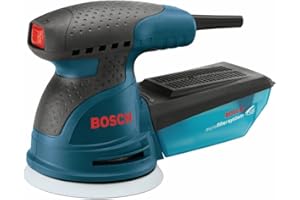 BOSCH ROS20VSK Palm Sander 2.5 Amp 5 in. Corded Variable Speed Random Orbital Sander/Polisher Kit with Dust Collector and Har