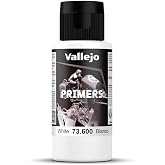 Vallejo - Surface Primer Color | White Acrylic Primer 60 ml (2.02 fl.oz.) | Matte Finish and Fast Drying | Perfect for Airbrushing and Great Adhesion to Figurines and Scale Models
