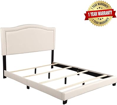 Amazon Com Beige Nail Head Trims Upholstered Standard Bed Full