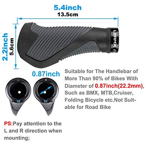 image for LX LERMX Bike Handlebar Grips, LERMX Lock-on Bicycle Grips Handle Bar 