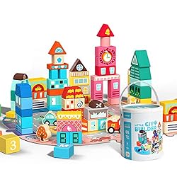 Mideer Kids Wooden Building Blocks Set - 100 Pieces