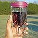 Merlot Red Lid Wine Tumbler, 10oz, 2 Pack - Southern Homewares - Insulated Double Wall Acrylic w/See Through Cup