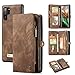 Galaxy Note10+ Plus Wallet Case,AKHVRS Handmade Premium Cowhide Leather Wallet Case,Zipper Wallet Case [Magnetic Closure]Detachable Magnetic Case & Card Slots for Samsung Galaxy Note 10+ Plus - Brown