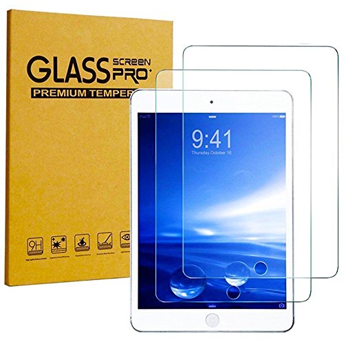 [2 Pack] KIQ Premium Tempered Glass Screen Protector for Apple iPad 9.7 (2018) (6th Gen) [Real Glass, 9H Hardness, Anti-Scratch, Bubble-Free, Self-Adhering, Easy Installation, 0.30mm Thickness]