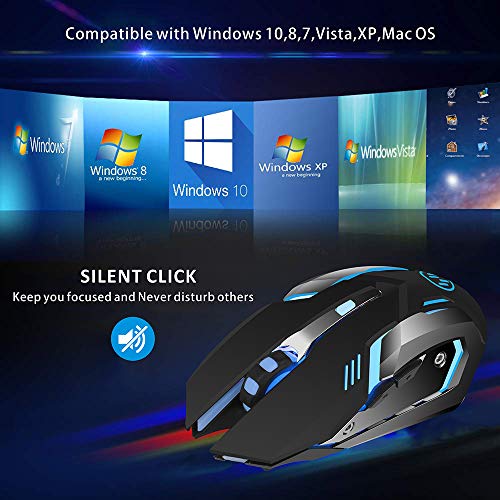 TENMOS X96 Wireless Rechargeable Gaming Mouse USB Optical LED Silent