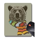 AOFFLY Rachel Caldwell - Bear Scarf - Non-Slip Rubber Mousepad Gaming Mouse Pad