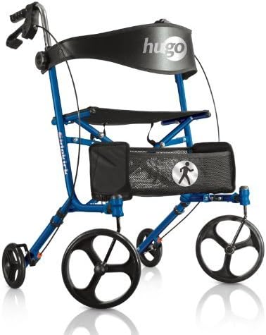 Hugo Mobility Sidekick Side-Folding Rollator Walker with Seat, Blueberry by Hugo Mobility