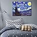 Wieco Art Large Starry Night by Van Gogh Classical Famous Artwork Modern Canvas Prints Blue Abstract Landscape Pictures Prints on Canvas Wall Art for Living Room Bedroom Home Decorations