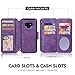 CORNMI Note 9 Wallet Case, Mirror 13 Card Holders Crossbody Wrist Strap kickstand Detachable Purse Leather Folio Zipper Pocket Flip protective Cover for N9 Purple