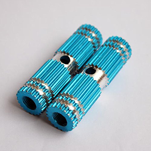 2x Premium Mini Blue Metal Alloy Kid-Sized Foot Pegs Fits Most Regular BMX Trick Mountain Bicycles (2.67in Long, 0.35in Diameter Hole, 0.75in Wide) - Thumbnail 4