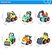 Leyic Pocket Car Toys, Sliding Vehicles Trucks Toy Sets for Baby Toddlers Over 18 Months – ( Set of 6: Bulldozer, Excavator, Dumper, Cement Mixer, Forklift, Road Roller)