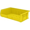 Akro-Mils 30255 AkroBins Plastic Storage Bins, Space-Saving Stackable Bins, Garage Organization Bins, Closet, Classroom Organization, Craft Storage, 11-Inch x 16-Inch x 5-Inch, Yellow, 6-Pack
