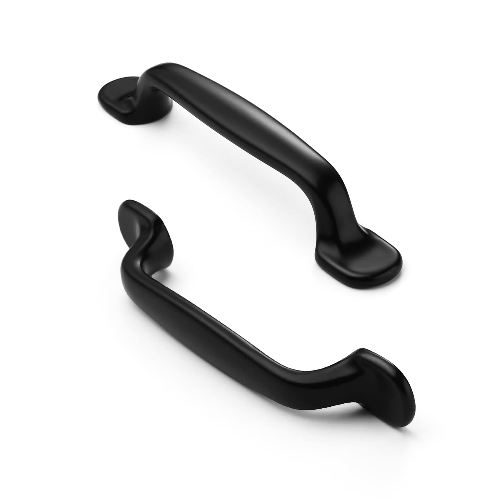 FURNIWARE 12Pack Matt Black Kitchen Cupboard Handles, Cabinet Hardware Drawer Appliance Pulls, Kitchen Cabinet Drawer Wardrobe Door Handles,Brass- 3 Inch(96mm) Hole Center