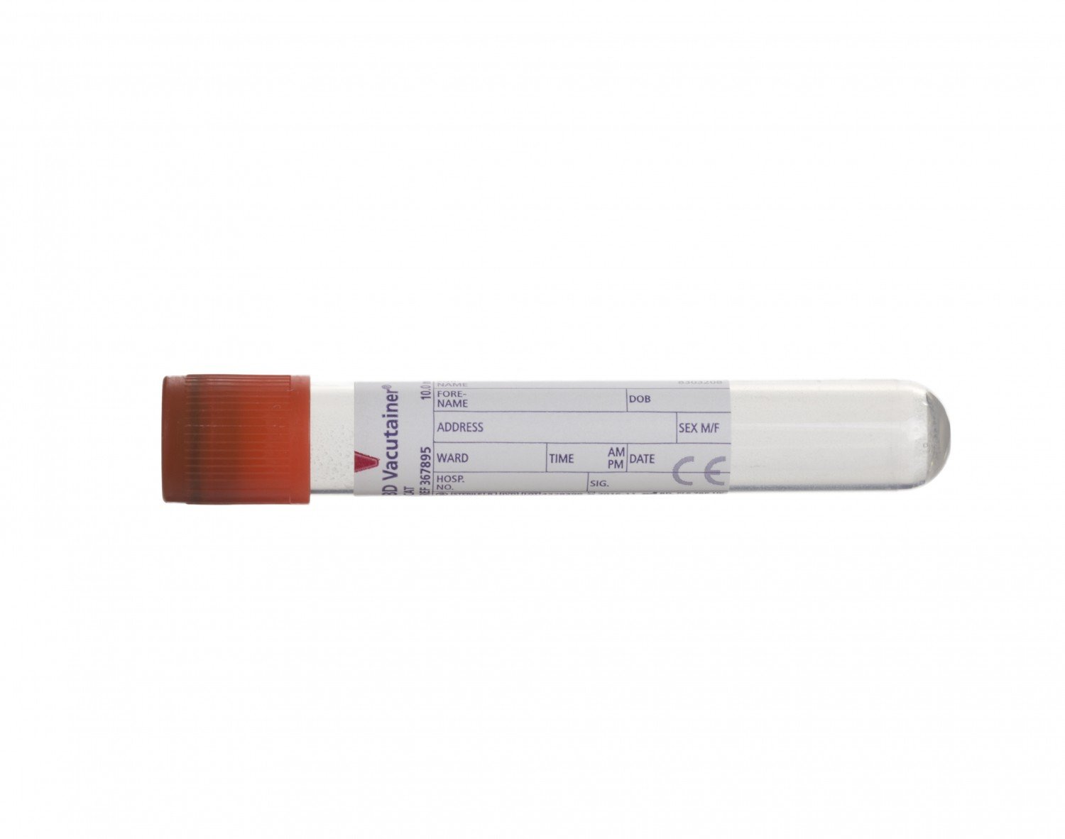 Vacutainer VS367895 Serum Tube, 10 mL Capacity, Red (Pack of 100)