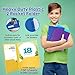 STEMSFX 6 Pack Heavy Duty Plastic 2 Pocket Folder Hole Punched (Assorted Colors) for Letter Size Papers, Includes Business Card Slot