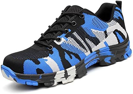 Steel Toe Safety Shoes, Mens Womens Safety Boots Breathable and Light Weight Anti-Smashing Work Trainers Sport Sneaker