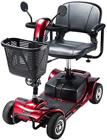 EMOGA Power Scooter Light and Compact, Foldable,4 Wheel Power Electric Travel and Mobility Scooter,43cm Wide Seat,Adjustable Armrest,Weight Capacity 100KG