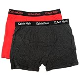 Calvin Klein Little/Big Boys' Assorted Boxer Briefs (Pack of 2) (Large / 12-14, Orange/Charcoal)