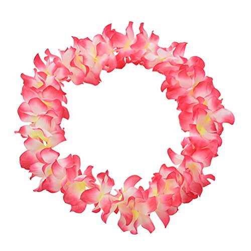 BESTOYARD Hawaiian Luau Flower Leis Necklaces Tropical Flower Garland Necklace for Birthday Wedding Party Luau Beach Party (Pack of 12)