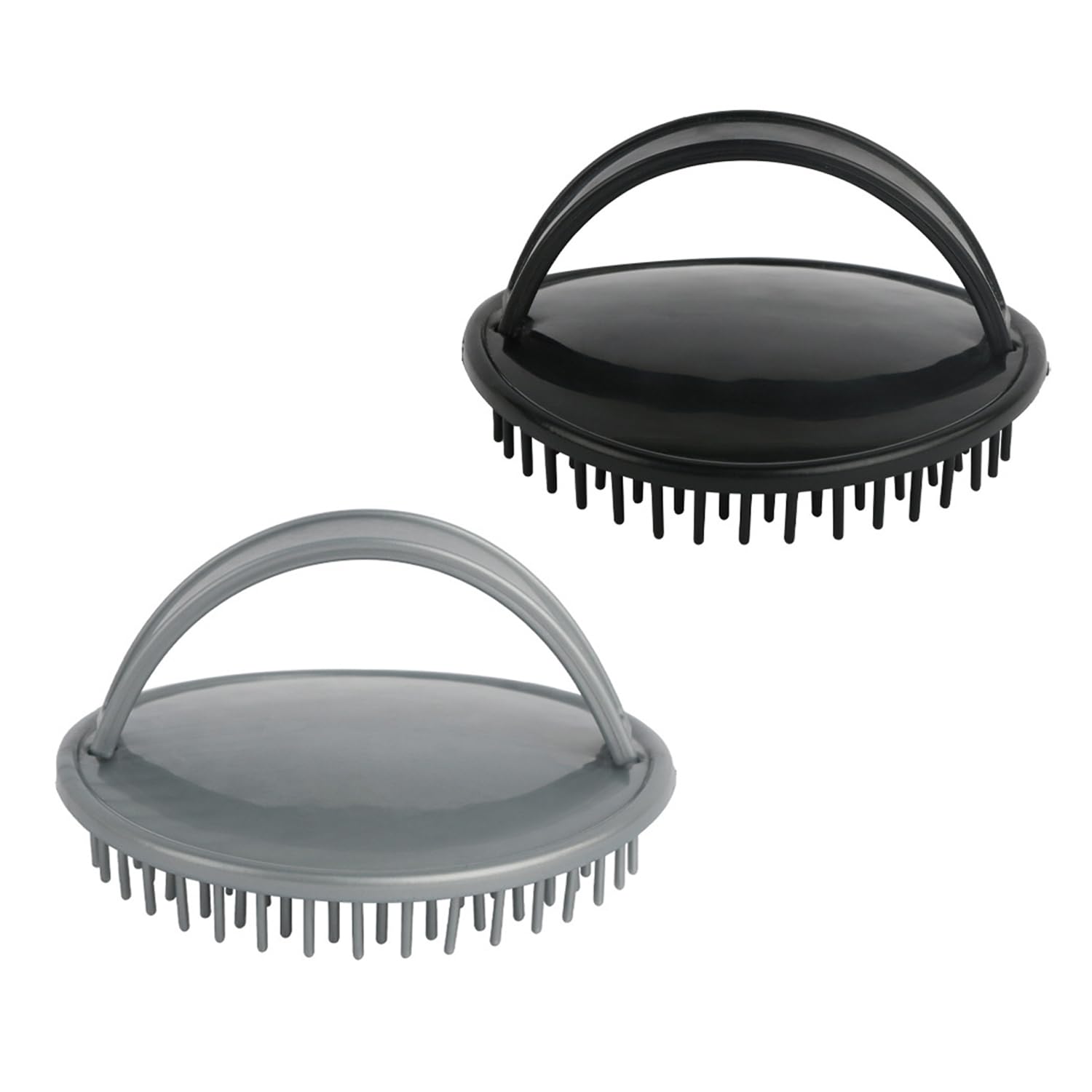 2-in-1 Detangling Hair Brush & Comb, Scalp Massage Brush, Thick Hair Brush, Portable (Black, Gray)