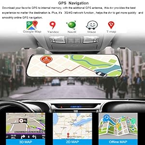 SZKJ D50 12 pollice Full screen 4G Touch IPS Car Dash Cam Retrovisione Android 8.1 Specchio con wifi GPS Navi Bluetooth… - immagine 5
