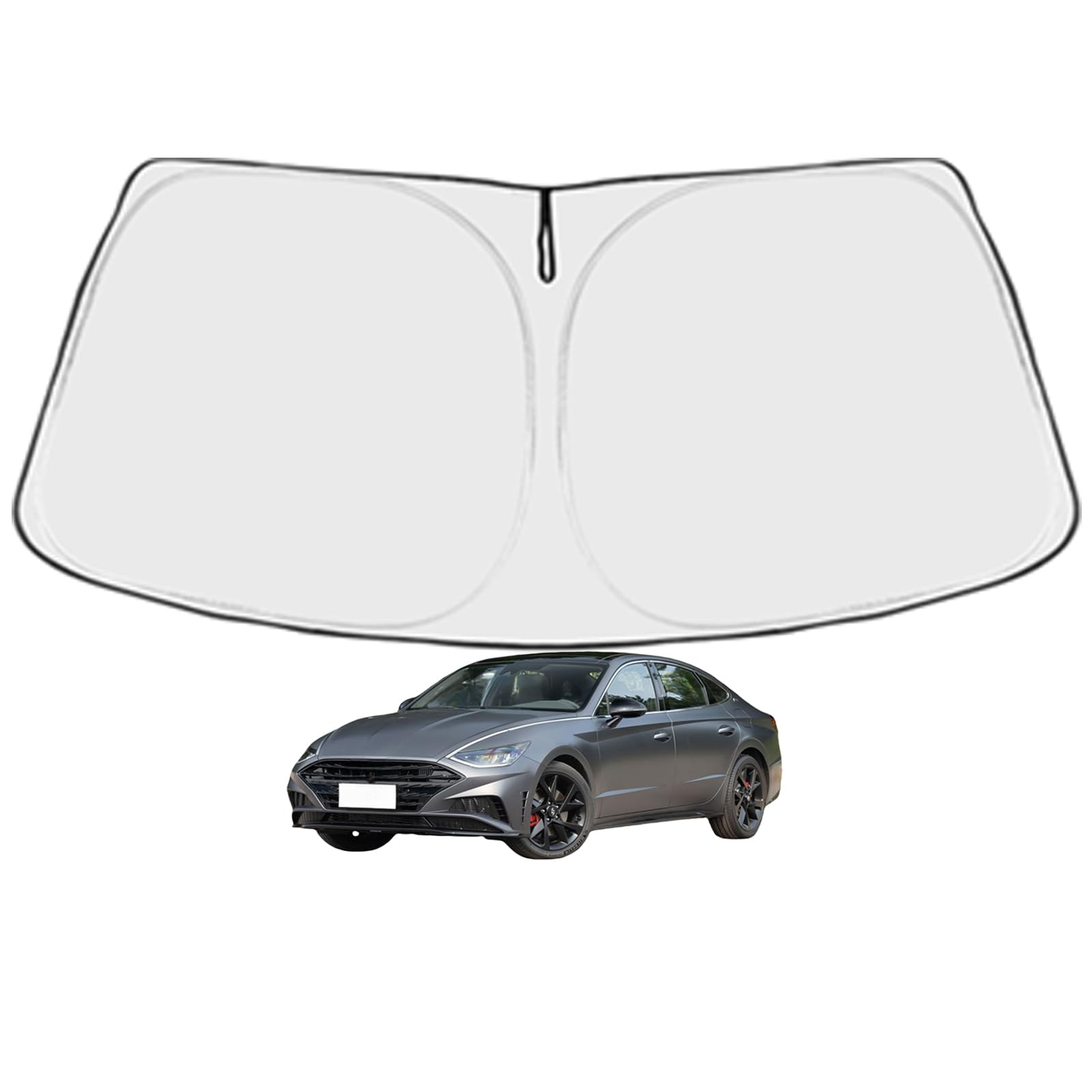 Photo 1 of Sonata Custom Windshield Sun Shade for Sonata 2020 2021 2022 2023 2024 Front Window Sunshade Sun Visor 240T Shade Blocks UV Rays Car Accessories