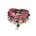 Bohemian Crystal Gem Colorful Stretch Bead Multilayer Bracelet Stack of 6 for Women