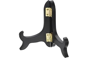 uxcell 2pcs 4" Easel Plate Holder, Wooden Folding Display Stand Black for Decorative Picture Frame