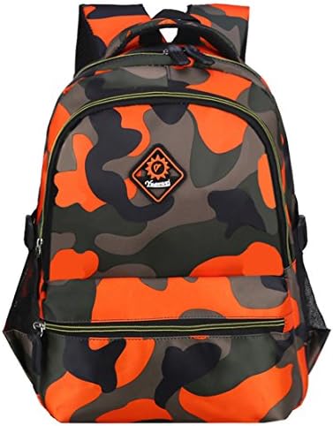 Macbag School Backpack Bookbag Durable Camping Backpack for Boys and Girls (Camouflage Orange)