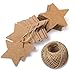 Christmas Star Gift Tags with String Kraft Paper Blank Gift Wrap Tags 100 Pcs Wedding Crafts Tags with 66 Feet Jute Twine