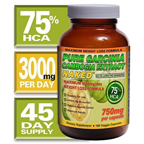 75% HCA Garcinia Cambogia - 180ct - 750mg - 45 Day Supply - All Natural Weight Loss Supplement image