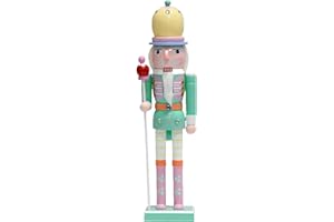 CynynYxy Nutcracker Figures 15 Inch Wooden Nutcracker Soldier Christmas Decor Ornaments Nutcracker Decorations Ideal for Bookshelf and Table Decoration Home Office Decor(Green)