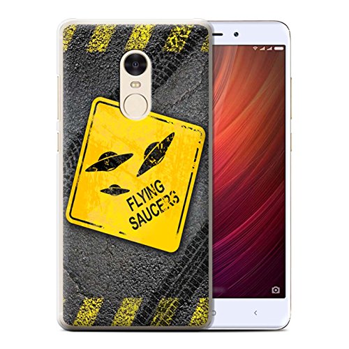 STUFF4 Phone Case / Cover for Xiaomi Redmi Note 4 / UFO/Flying Saucers Design / Funny Road Signs Collection