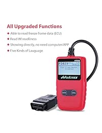 Manfiter OBD2   Escáner para coche, OBDii 2 lectores de código, herramienta de análisis de diagnóstico, comprobación de códigos de rublo de luz del motor, Rojo