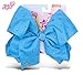 Warp Gadgets Bundle - JoJo Siwa Large Cheer Turquoise Bow with Rhinestones and JoJo Siwa Raised Puffy Sticker Sheet (2 Items)