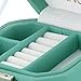 LANGRIA Lockable Jewelry Box, Small Travel Jewelry case/Organizer with Mirror, Octagonal Shape, Compact Size, Makeup and Accessories Storage Organizer (Pale Green)