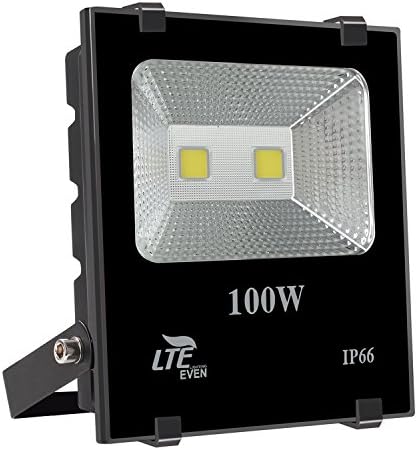 LED Flood Light, LTE 100W Security Lights Outdoor, 10000 Lumen, 400W HPS Bulb Equivalent, 6000K, IP66 Waterproof, Floodlight (Daylight White)
