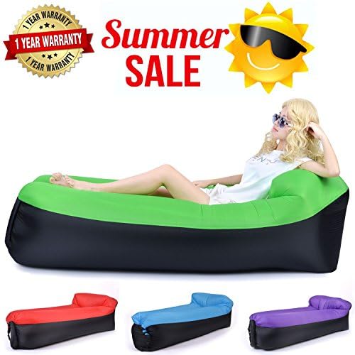 Inflatable Lounger, Air Lounger Hangout Bag Air Chair 2017 New Pillow Feature Lazy Lounger LeeBon Air Hammock Inflatable Couch Lazy Bag Laybag - 1 YEAR WARRANTY, Hangout Sofa