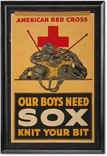 Framed Print 11x17: Our Boys Need Sox - Knit Your Bit American Red Cross, Circa 1914