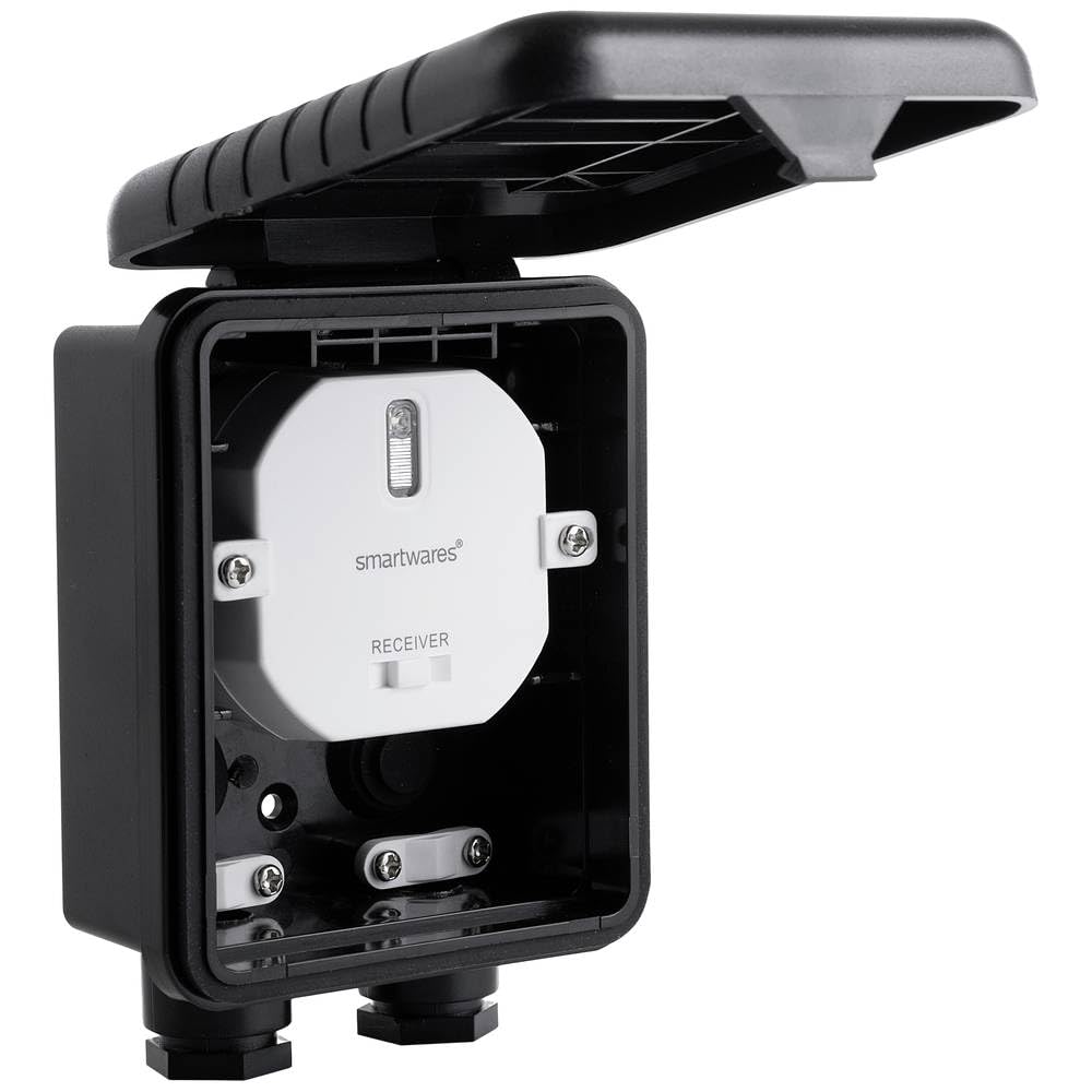 Smartwares Plug & Connect Outdoor built-in switch with junction box – 1 channel - For outdoor lighting control – Up to 1000W – Up to 30 m wireless range – SH4-90451