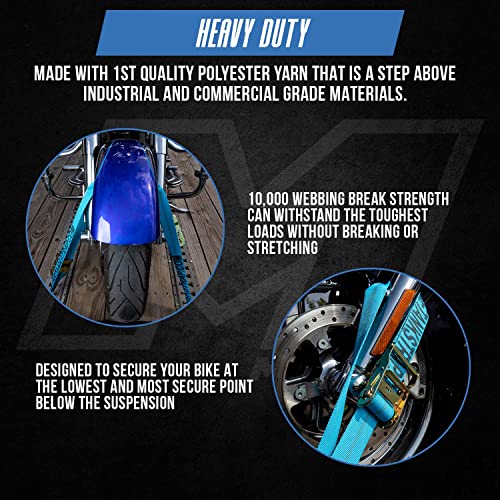 Tank Straps Motorcycle Tie Down Straps (2pk Grey) 10.000 lb bing