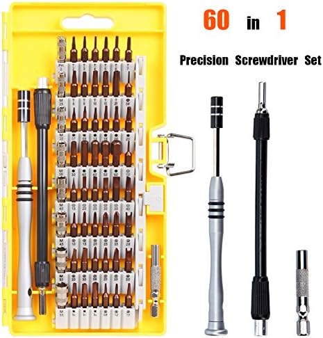 CJRSLRB Precision Screwdriver Set,60 in 1 Electronics Repair Mini Magnetic Screwdriver Repair Tool Kit