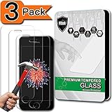 [3-Pack] iPhone SE Screen Protector, PThink® [Tempered Glass] [9H Hardness] [Anti-Scratch] [Fingerprint Resistant] [Easy-Install] Glass Screen Protector for iPhone SE/5S/5C/5 (3-Pack)