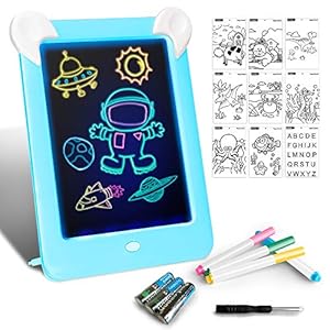 Tableta de Dibujo Pizarra 3D Mágico con Luces LED Educativo Infantil Dibujo & Marco de Fotos Regalos Juguetes para Niños