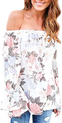 Women Blouse, TOPUNDER Fashion Off Shoulder Floral Printed Casual Tops T Shirt (XXL, Multicolor)