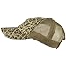 Low Profile Canvas Leopard Printed Mesh Cap - Khaki OSFM