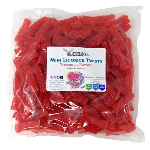 YANKEETRADERS MINI WATERMELON LICORICE TWISTS, 2 POUNDS